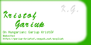 kristof gariup business card