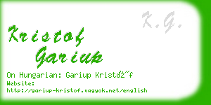 kristof gariup business card